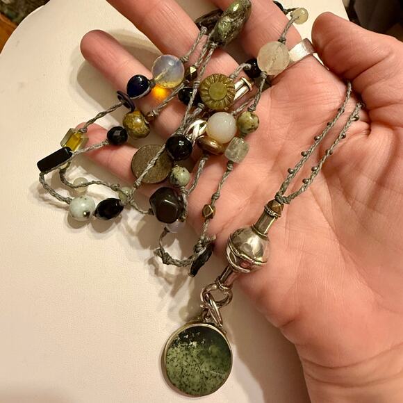 Artisan Boho Beaded Mixed Metal Necklace - Picture 8 of 9